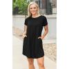 imageWomens Summer Dresses Beach Casual Loose Tshirt Floral Short Sleeve Flowy Pockets Sundresses01 Black