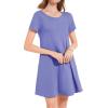 imageWomens Summer Dresses Beach Casual Loose Tshirt Floral Short Sleeve Flowy Pockets Sundresses01 Purple Short Sleeve