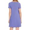 imageWomens Summer Dresses Beach Casual Loose Tshirt Floral Short Sleeve Flowy Pockets Sundresses01 Purple Short Sleeve