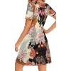 imageWomens Summer Dresses Beach Casual Loose Tshirt Floral Short Sleeve Flowy Pockets SundressesBlack Abstract Flower
