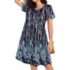 imageWomens Summer Dresses Beach Casual Loose Tshirt Floral Short Sleeve Flowy Pockets SundressesBlack Catkins Flower