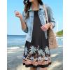 imageWomens Summer Dresses Beach Casual Loose Tshirt Floral Short Sleeve Flowy Pockets SundressesBlack Coconut Trees