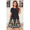 imageWomens Summer Dresses Beach Casual Loose Tshirt Floral Short Sleeve Flowy Pockets SundressesBlack Dragon