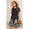 imageWomens Summer Dresses Beach Casual Loose Tshirt Floral Short Sleeve Flowy Pockets SundressesBlack Dragon