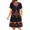 imageWomens Summer Dresses Beach Casual Loose Tshirt Floral Short Sleeve Flowy Pockets SundressesBlack Red Boho