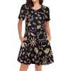 imageWomens Summer Dresses Beach Casual Loose Tshirt Floral Short Sleeve Flowy Pockets SundressesBlack Sun Star