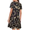 imageWomens Summer Dresses Beach Casual Loose Tshirt Floral Short Sleeve Flowy Pockets SundressesBlack Sun Star