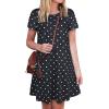 imageWomens Summer Dresses Beach Casual Loose Tshirt Floral Short Sleeve Flowy Pockets SundressesBlack Wave Point