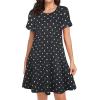 imageWomens Summer Dresses Beach Casual Loose Tshirt Floral Short Sleeve Flowy Pockets SundressesBlack Wave Point