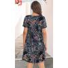 imageWomens Summer Dresses Beach Casual Loose Tshirt Floral Short Sleeve Flowy Pockets SundressesBlack Wheels