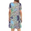imageWomens Summer Dresses Beach Casual Loose Tshirt Floral Short Sleeve Flowy Pockets SundressesBlue Amoeba