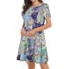 imageWomens Summer Dresses Beach Casual Loose Tshirt Floral Short Sleeve Flowy Pockets SundressesBlue Amoeba