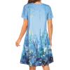 imageWomens Summer Dresses Beach Casual Loose Tshirt Floral Short Sleeve Flowy Pockets SundressesBlue Floral