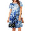 imageWomens Summer Dresses Beach Casual Loose Tshirt Floral Short Sleeve Flowy Pockets SundressesBlue Tie Dye