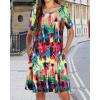 imageWomens Summer Dresses Beach Casual Loose Tshirt Floral Short Sleeve Flowy Pockets SundressesColorful Tie Dye