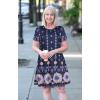 imageWomens Summer Dresses Beach Casual Loose Tshirt Floral Short Sleeve Flowy Pockets SundressesDark Blue Boho