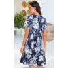 imageWomens Summer Dresses Beach Casual Loose Tshirt Floral Short Sleeve Flowy Pockets SundressesDark Blue Tie Dye