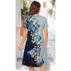 imageWomens Summer Dresses Beach Casual Loose Tshirt Floral Short Sleeve Flowy Pockets SundressesLightsteelblue Floral