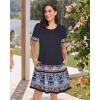 imageWomens Summer Dresses Beach Casual Loose Tshirt Floral Short Sleeve Flowy Pockets SundressesNavy Blue Floral