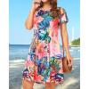 imageWomens Summer Dresses Beach Casual Loose Tshirt Floral Short Sleeve Flowy Pockets SundressesPink Floral