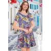 imageWomens Summer Dresses Beach Casual Loose Tshirt Floral Short Sleeve Flowy Pockets SundressesPurple Yellow Floral