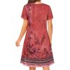 imageWomens Summer Dresses Beach Casual Loose Tshirt Floral Short Sleeve Flowy Pockets SundressesRed Boho