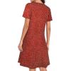 imageWomens Summer Dresses Beach Casual Loose Tshirt Floral Short Sleeve Flowy Pockets SundressesRed Wave Point