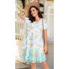 imageWomens Summer Dresses Beach Casual Loose Tshirt Floral Short Sleeve Flowy Pockets SundressesWhite Blue Floral