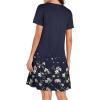 imageWomens Summer Dresses Beach Casual Loose Tshirt Floral Short Sleeve Flowy Pockets SundressesWhite Floral
