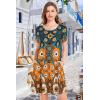 imageWomens Summer Dresses Beach Casual Loose Tshirt Floral Short Sleeve Flowy Pockets SundressesYellow Sunflower