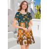 imageWomens Summer Dresses Beach Casual Loose Tshirt Floral Short Sleeve Flowy Pockets SundressesYellow Sunflower