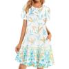 White Blue Floral