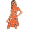 imageelescat Women Summer Dress Tshirt Beach Sundress Casual Plus Size Flowy Swing Short Sleeve Loose TunicOrange FlowerL