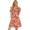 imageelescat Womens Dress Swing Spring Loose Tee Shirt Sundress Boho Casual Cute Pockets Short Sleeve Red BohoM
