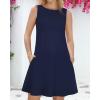 imageSummer Dresses for Women Beach Boho Sleeveless Vintage Floral Flowy Pocket Tshirt Tank SundressesA Blue