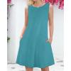 imageSummer Dresses for Women Beach Boho Sleeveless Vintage Floral Flowy Pocket Tshirt Tank SundressesA Blue Green