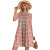 imageSummer Dresses for Women Beach Boho Sleeveless Vintage Floral Flowy Pocket Tshirt Tank SundressesA Pink Boho Floral