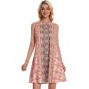 imageSummer Dresses for Women Beach Boho Sleeveless Vintage Floral Flowy Pocket Tshirt Tank SundressesA Pink Boho Floral