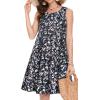 imageSummer Dresses for Women Beach Boho Sleeveless Vintage Floral Flowy Pocket Tshirt Tank SundressesBa Black Beige Flower