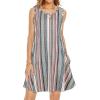 imageSummer Dresses for Women Beach Boho Sleeveless Vintage Floral Flowy Pocket Tshirt Tank SundressesBa Bohemian Stripe