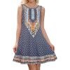 imageSummer Dresses for Women Beach Boho Sleeveless Vintage Floral Flowy Pocket Tshirt Tank SundressesBa Dark Blue U