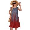 imageSummer Dresses for Women Beach Boho Sleeveless Vintage Floral Flowy Pocket Tshirt Tank SundressesBa Grey Red Boho