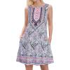 imageSummer Dresses for Women Beach Boho Sleeveless Vintage Floral Flowy Pocket Tshirt Tank SundressesBa Purple