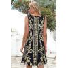 imageSummer Dresses for Women Beach Boho Sleeveless Vintage Floral Flowy Pocket Tshirt Tank SundressesBlack Floral Leaves