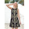 imageSummer Dresses for Women Beach Boho Sleeveless Vintage Floral Flowy Pocket Tshirt Tank SundressesBlack Floral Leaves