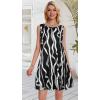 imageSummer Dresses for Women Beach Boho Sleeveless Vintage Floral Flowy Pocket Tshirt Tank SundressesBlackWhite