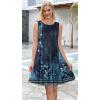 imageSummer Dresses for Women Beach Boho Sleeveless Vintage Floral Flowy Pocket Tshirt Tank SundressesBlue Black Flower