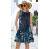 imageSummer Dresses for Women Beach Boho Sleeveless Vintage Floral Flowy Pocket Tshirt Tank SundressesBlue Black Flower