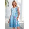 imageSummer Dresses for Women Beach Boho Sleeveless Vintage Floral Flowy Pocket Tshirt Tank SundressesBlue Purple Flower