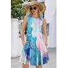 imageSummer Dresses for Women Beach Boho Sleeveless Vintage Floral Flowy Pocket Tshirt Tank SundressesBlue Tie Dye